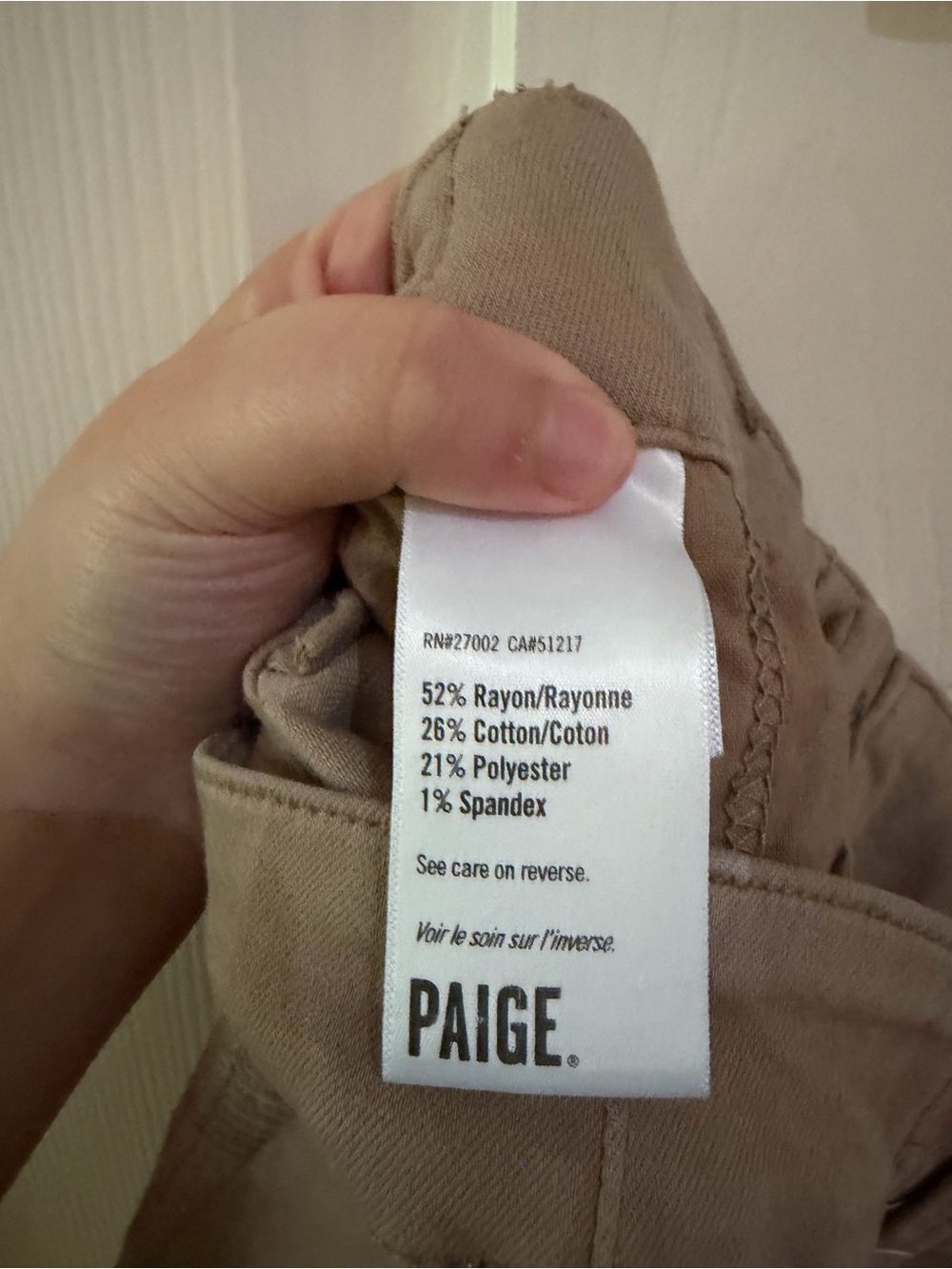 PAIGE Women's Cargo Wide Leg Pants Size 31 Taupe Beige Stretch Utility Pants - Picture 9 of 15